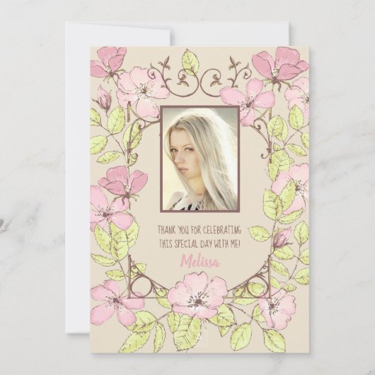 シークレットガーデン卒業ありがとう写真 招待状 (裏面)