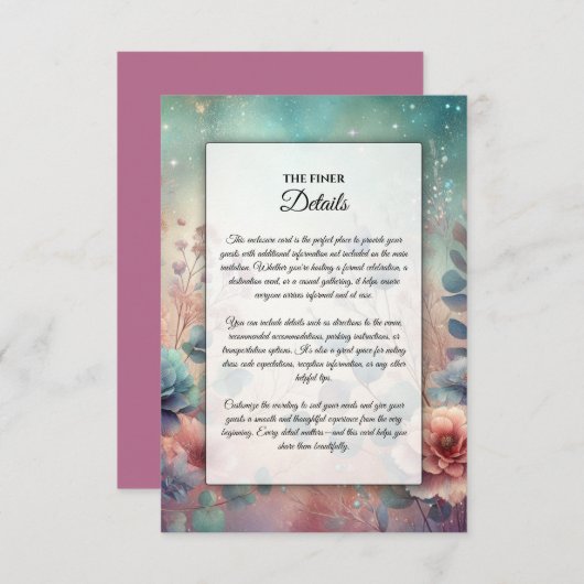 シークレットガーデン夕べグロー エンクロージャーカード (正面/裏面)