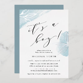 シークレットガーデン植物性ベビーシャワー 箔招待状