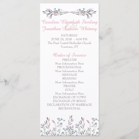 シークレットガーデン水彩フローラプログラムカード プログラム (正面)