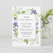 シークレットガーデン素朴ボホワイルドフラワー結婚ズ 招待状 (スタンド正面)
