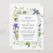 シークレットガーデン素朴ボホワイルドフラワー結婚ズ 招待状 (正面/裏面)