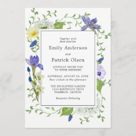 シークレットガーデン素朴ボホワイルドフラワー結婚ズ 招待状