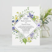 シークレットガーデン素朴ボホワイルドフラワー結婚ズ 招待状 (スタンド正面)