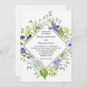 シークレットガーデン素朴ボホワイルドフラワー結婚ズ 招待状 (正面/裏面)