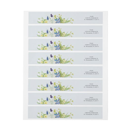 シークレットガーデン素朴ワイルドフラワーカスタムのアドレス ラップアラウンドラベル (シート)