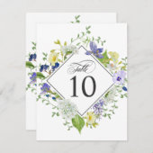 シークレットガーデン素朴ワイルドフラワーテーブル番号 招待状 (正面/裏面)