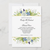 シークレットガーデン素朴ワイルドフラワー結婚ズ 招待状 (正面)
