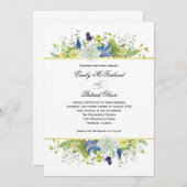 シークレットガーデン素朴ワイルドフラワー結婚ズ 招待状 (正面/裏面)