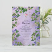 シークレットガーデン薄紫とつる植物結婚式招待状 招待状 (スタンド正面)