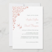 シークレットガーデン赤面ピンクフローラウッドランドバード 招待状 (正面)