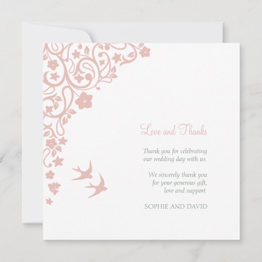 シークレットガーデン赤面フローラスクエア写真ありがとう サンキューカード (裏面)