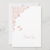 シークレットガーデン赤面フローララブバード結婚ズ サンキューカード (正面)