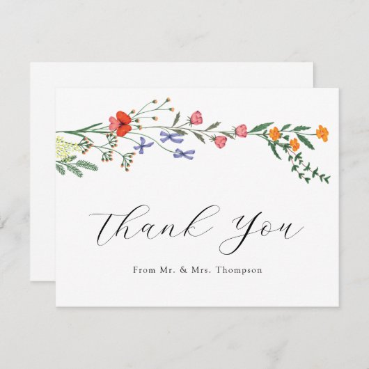 シークレットガーデン ウェディング フラット サンクス サンキューカード (正面/裏面)