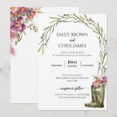 シークレットガーデン フォリア | カップルブーツ ラスティック ウェディング 招待状 (正面/裏面)