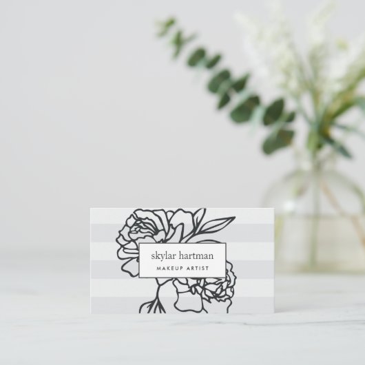 シークレットガーデン |フローラストライプ 名刺 (スタンド正面)