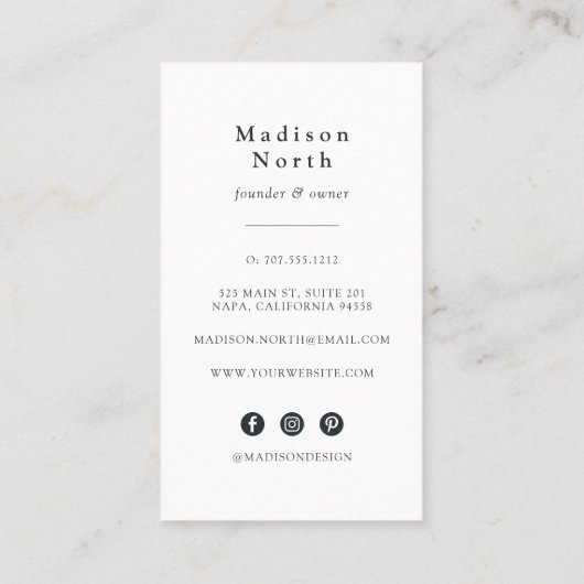 シークレットガーデン |フローラ縦型ソーシャルメディア 名刺 (裏面)