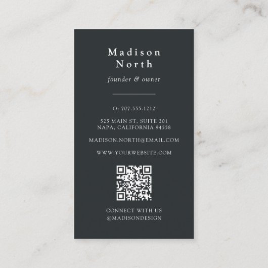 シークレットガーデン |フローラ縦型QRコード 名刺 (裏面)