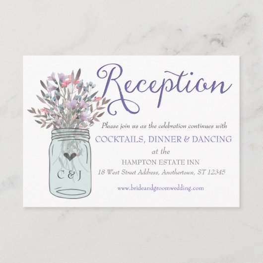 シークレットガーデン メイソンジャー 受付カード ライラック エンクロージャーカード (正面)