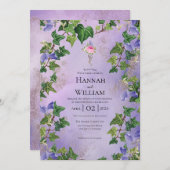 シークレットガーデン ライラックとツル ウェディング招待状 招待状 (正面/裏面)