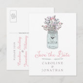 シークレットガーデンMason Jar日付はがきを保存 案内ポストカード (正面/裏面)