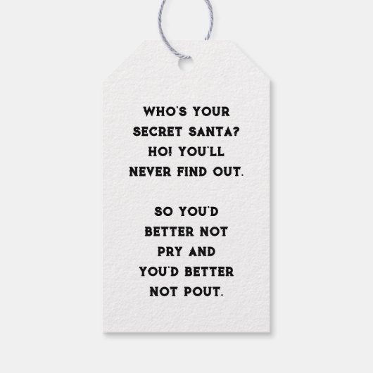 シークレットサンタアイディアギフトラベル ギフトタグ (裏面)