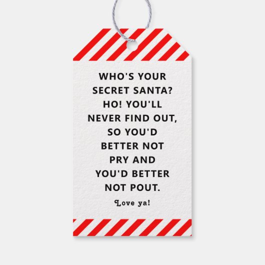 シークレットサンタアイディアギフトラベル ギフトタグ (裏面)