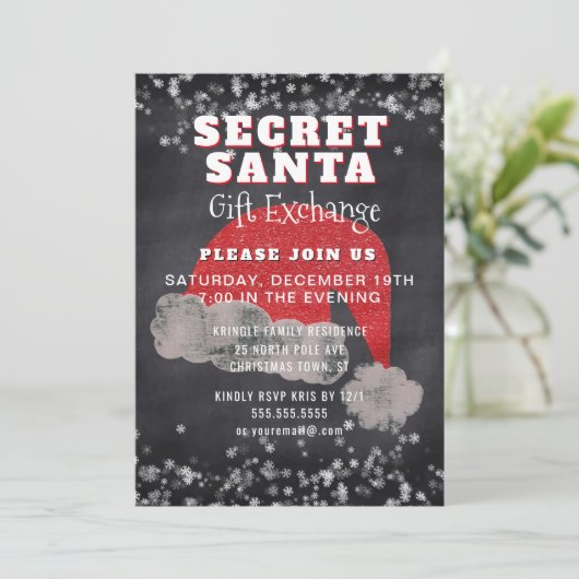 シークレットサンタギフト交換パーティの招待状 招待状 (スタンド正面)