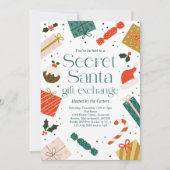 シークレットサンタギフト交換ホリデーパーティー 招待状 (正面)