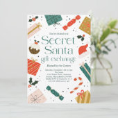 シークレットサンタギフト交換ホリデーパーティー 招待状 (スタンド正面)