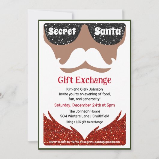 シークレットサンタギフト交換招待状 招待状 (正面)
