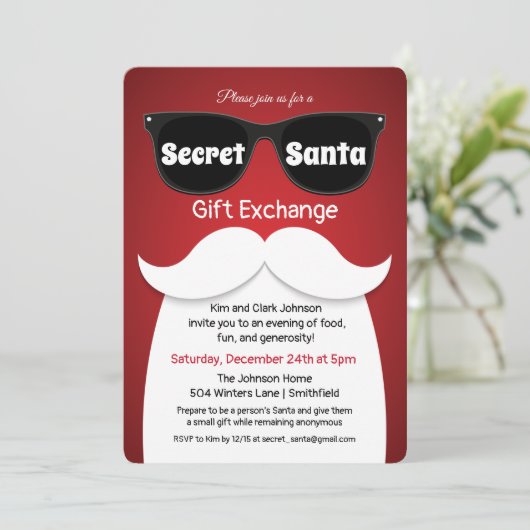 シークレットサンタギフト交換招待状 招待状 (スタンド正面)