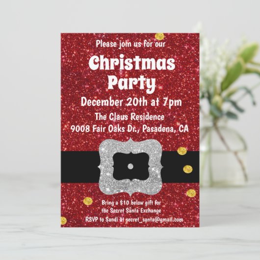 シークレットサンタギフト交換招待状 招待状 (スタンド正面)