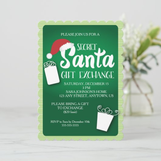 シークレットサンタギフト交換招待状 招待状 (スタンド正面)