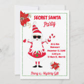 シークレットサンタクリスマスパーティの招待状 招待状 (正面)
