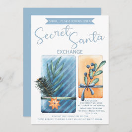 シークレットサンタクリスマスパーティー水彩 招待状