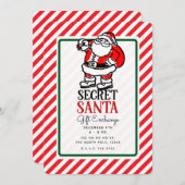 シークレットサンタクリスマスホリデーギフト交換パーティー 招待状 (正面/裏面)