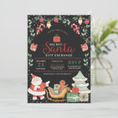 シークレットサンタクリスマスホリデーギフト交換 招待状 (スタンド正面)