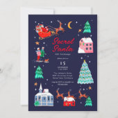 シークレットサンタクリスマスホリデーパーティー招待状 シーズンカード (正面)