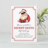 シークレットサンタクリスマスホリデーパーティー招待状 招待状 (スタンド正面)