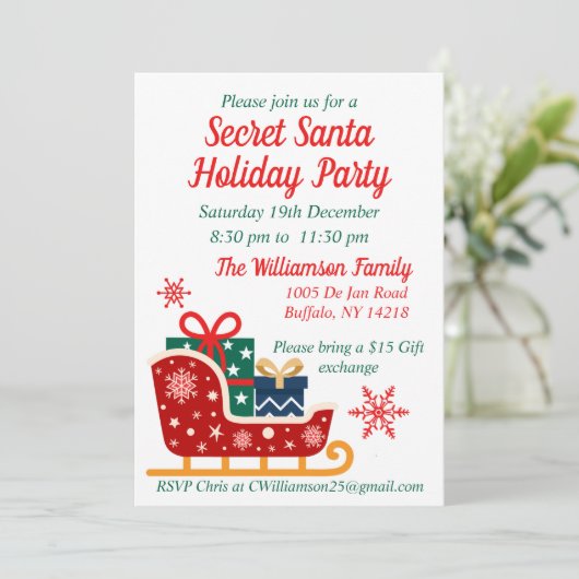 シークレットサンタクリスマスホリデーパーティー 招待状 (スタンド正面)