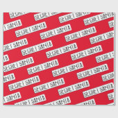 シークレットサンタクリスマスホリデーヴィンテージサインレッド ラッピングペーパー (フラット)