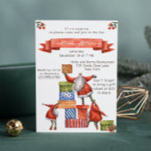 シークレットサンタクリモダンスマスパーティー水彩 招待状