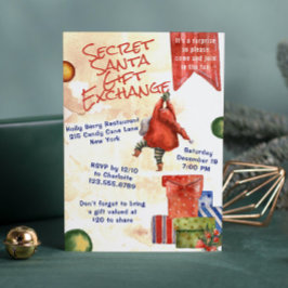 シークレットサンタクリモダンスマスパーティー水彩 招待状