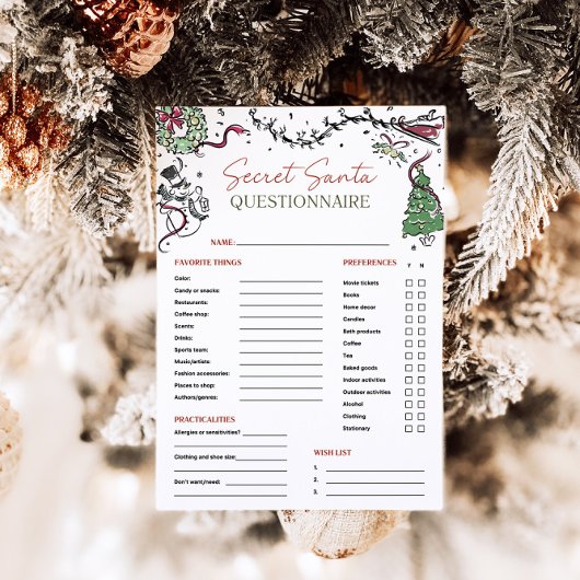 シークレットサンタコワーカーギフト交換カード 招待状