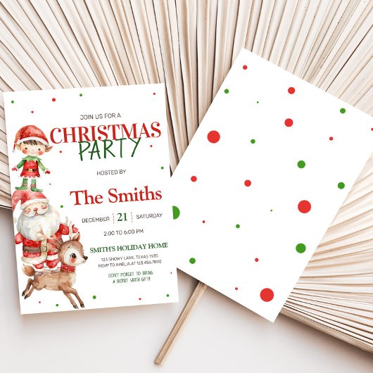 シークレットサンタトインデア小妖精や小人キッズクリスマスパーティー 招待状