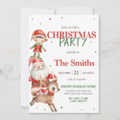 シークレットサンタトインデア小妖精や小人キッズクリスマスパーティー 招待状 (正面)