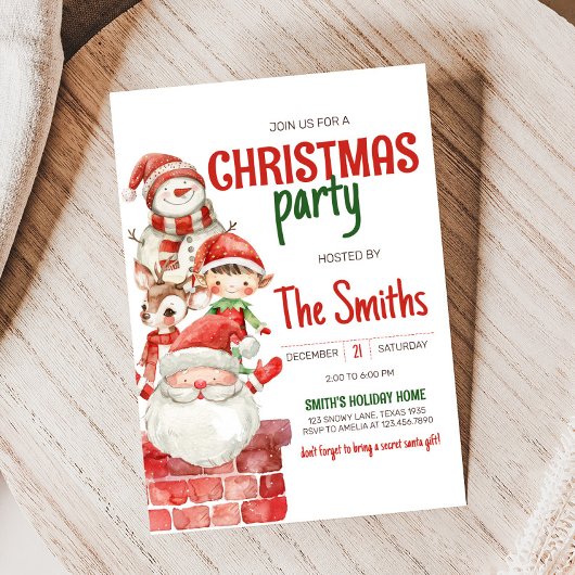 シークレットサンタトインデア小妖精や小人クリスマスパーティー 招待状