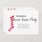 シークレットサンタパーティの招待状 インビテーションポストカード (正面/裏面)