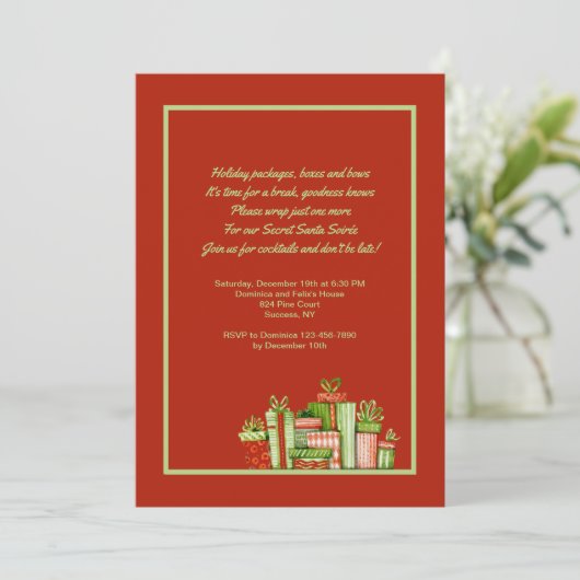 シークレットサンタパーティの招待状 招待状 (スタンド正面)